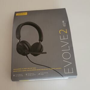 Jabra Evolve2 40 SE USB-A Stereo Noise-Isolating Boom Mic On-Ear Headset New